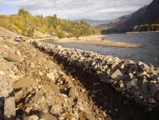 Excavated trench Section 2 vegetated riprap 