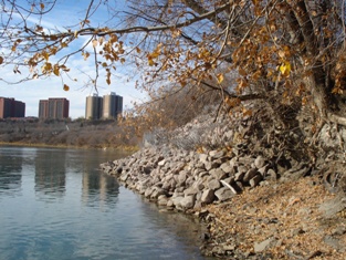 Completed vegetated riprap, October 2007 (Stantec photo) 