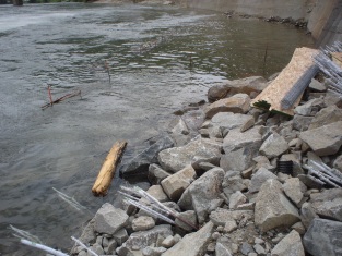 Lower pockets in Section 1 under water during flooding, spring 2006