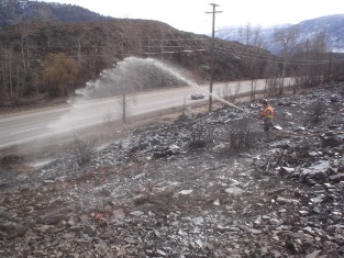 Lime application prior to soil placement, March 2006 