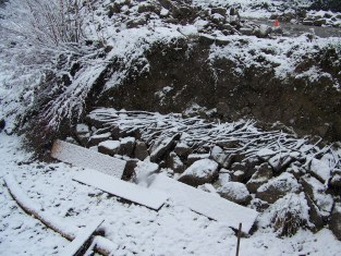 Installation of vegetated riprap on eroded bank