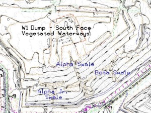 Alpha swale connected with lateral swales drawing