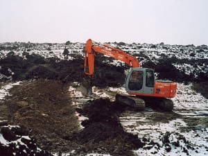 Brush sill construction (preparation of trench)