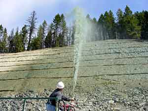 Hydro seeding, April 2003